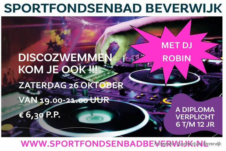 Feest in het zwembad, discozwemmen!