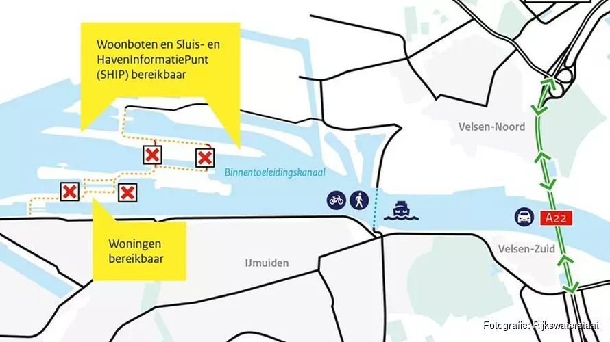 Route over sluizencomplex IJmuiden vanaf vandaag dicht